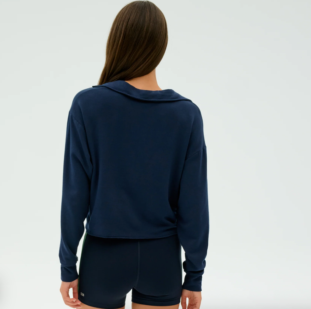 Joan Fleece Polo Sweatshirt- Indigo