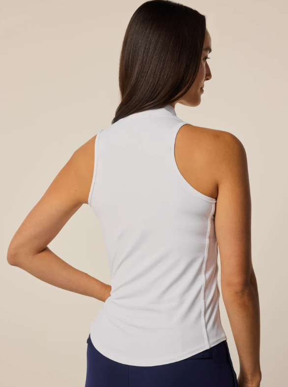 Sleeveless Vesta Mock Neck Top - Arctic