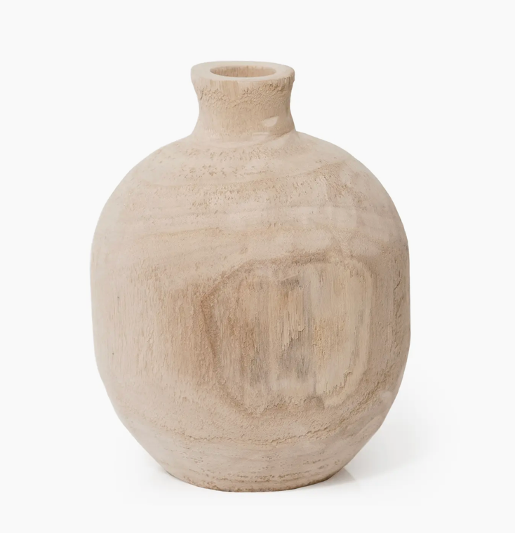 Paulownia Wood Round Vase