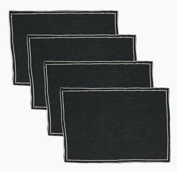 Black Hotel Placemat - 4 Pack